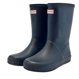 Hunter Kids Black Classic Rubber Rain Boots Size 12